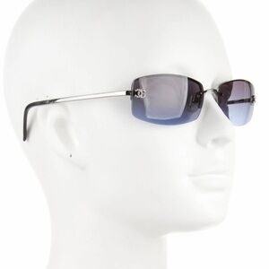 CHANEL Vintage Interlocking CC Logo Rhinestones Sunglasses